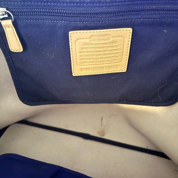 Coach Navy and Beige Women's Tote Bag - Picture 5 of 7